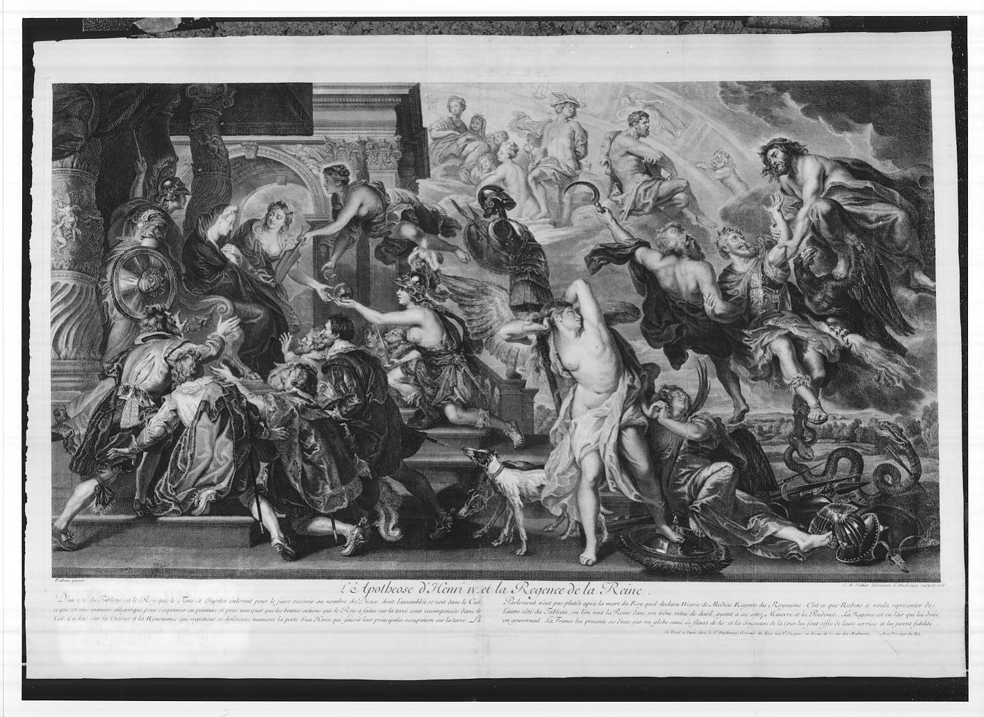 Morte di Enrico IV e proclamazione della reggenza (stampa, serie) di Duchange Gaspard, Nattier Jean Marc, Rubens Pieter Paul (sec. XVIII)