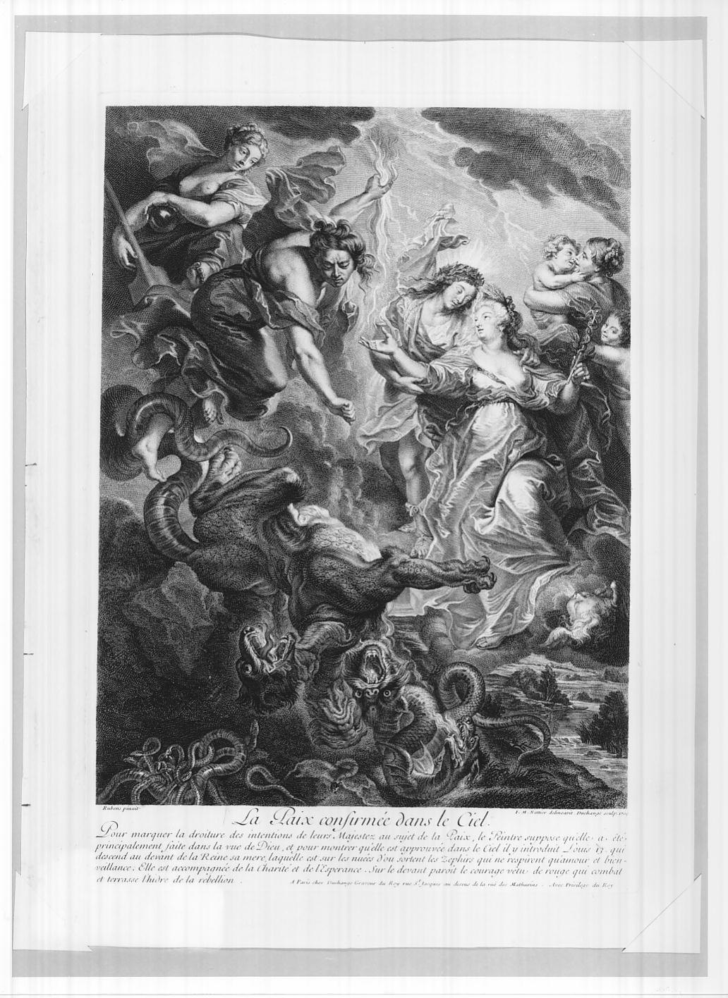 La riconciliazione finale (stampa, serie) di Duchange Gaspard, Nattier Jean Marc, Rubens Pieter Paul (sec. XVIII)