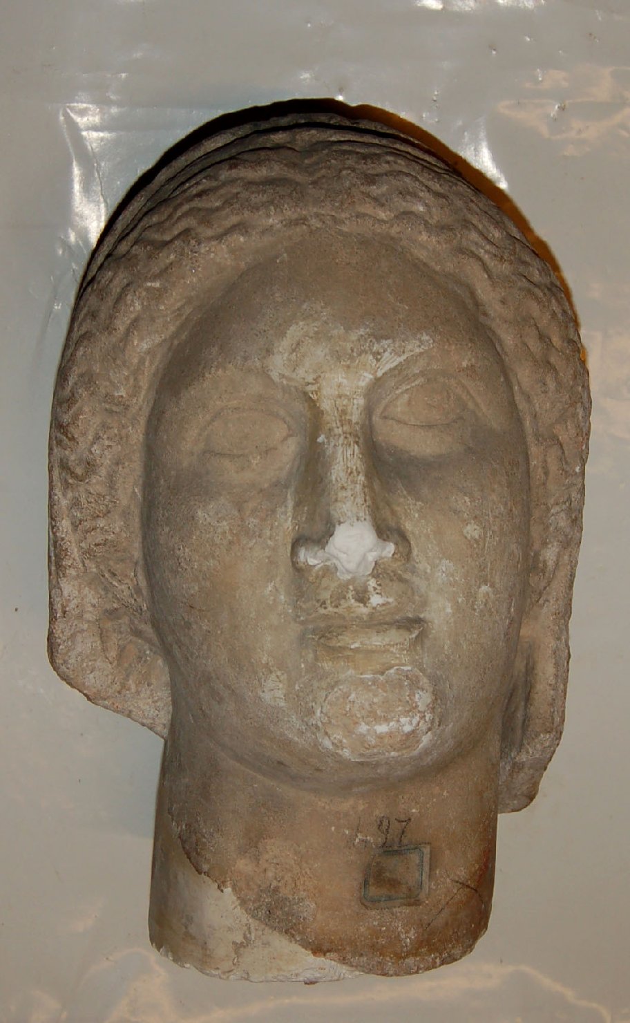 Ritratto femminile (testa) (statua, elemento d'insieme) - arte romana (seconda metà sec. I)