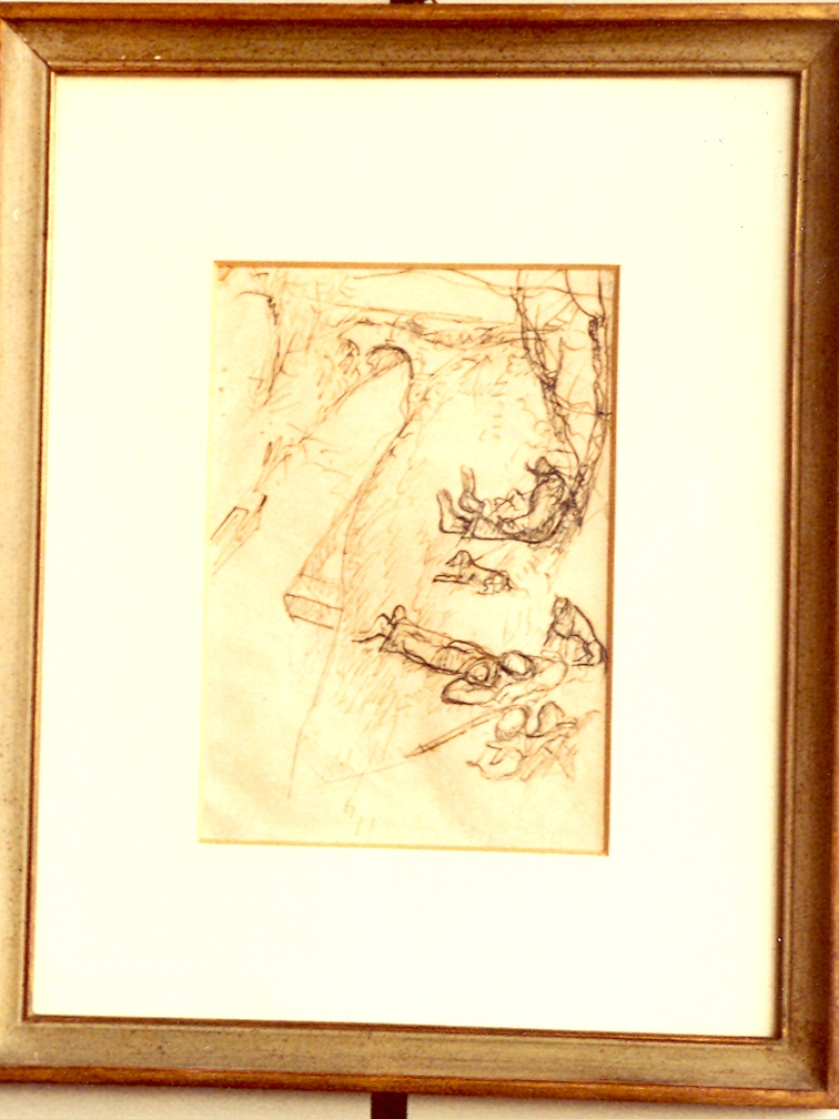 mendicanti (disegno) di Viani Lorenzo (sec. XX)