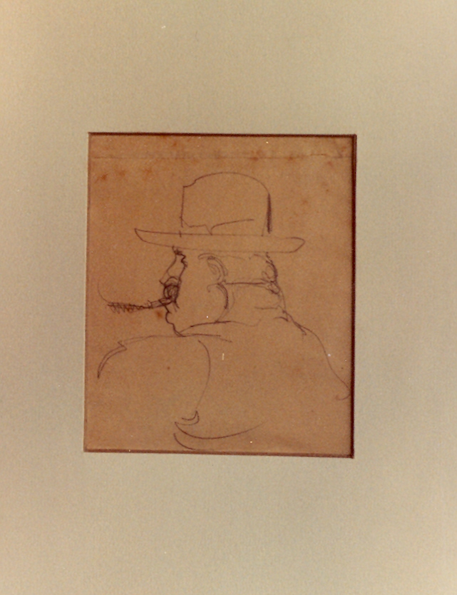 testa d'uomo di profilo (disegno) di Viani Lorenzo (sec. XX)