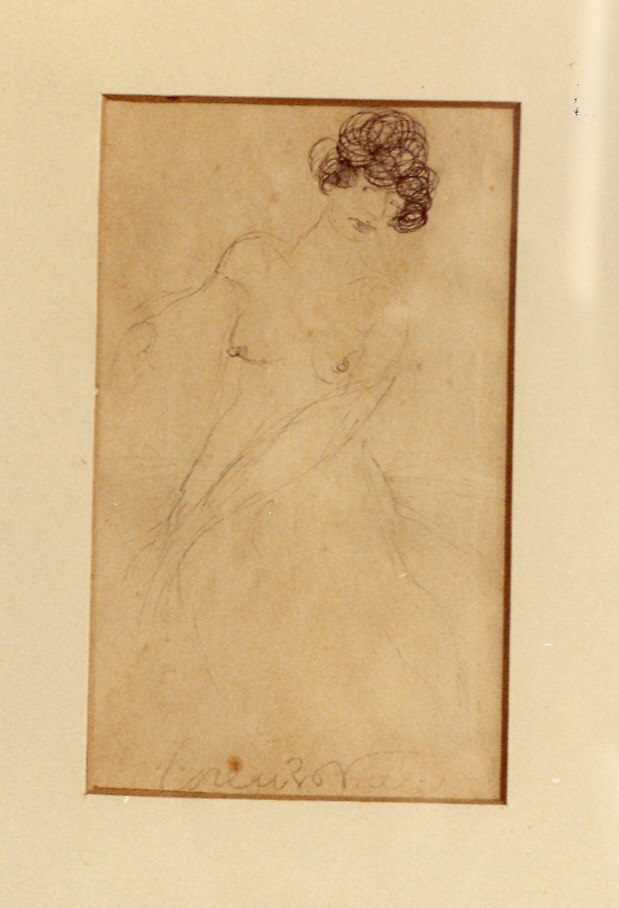 figura femminile nuda (disegno) di Viani Lorenzo (sec. XX)