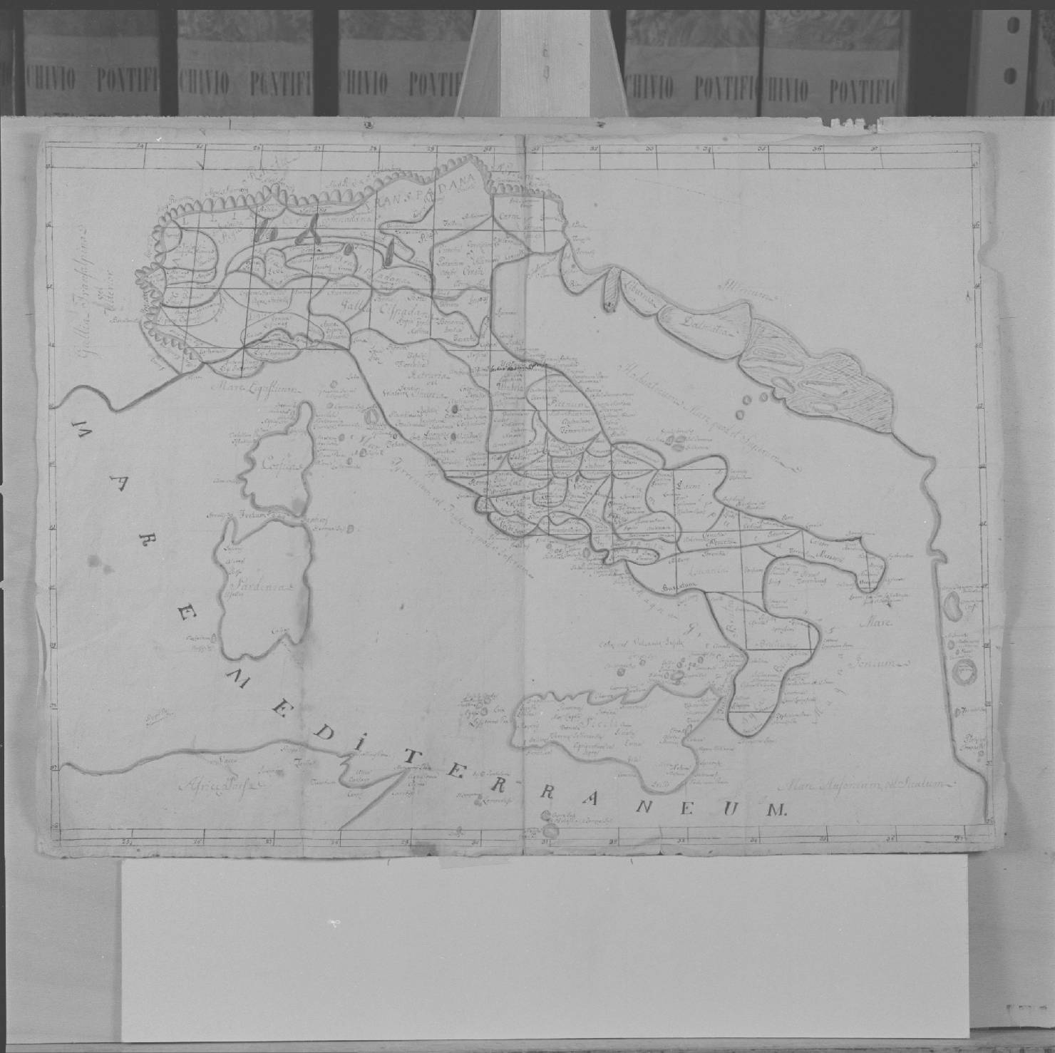 carta geografica d'Italia (disegno) - ambito italiano (sec. XVII)