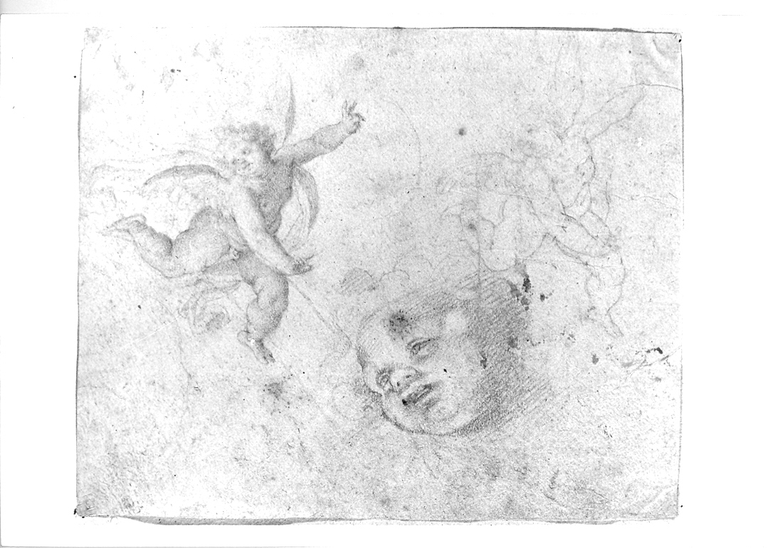 putti alati (disegno preparatorio) di Roncalli Cristoforo detto Pomarancio (inizio sec. XVII)