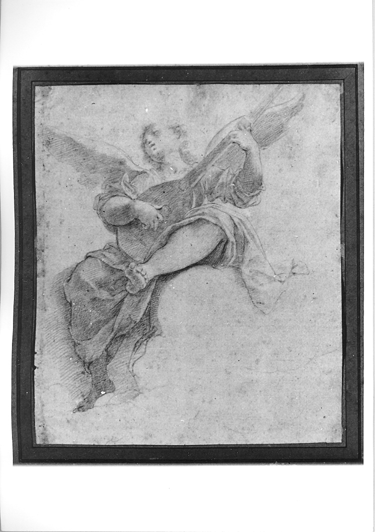 angelo musicante con viola (disegno preparatorio) di Roncalli Cristoforo detto Pomarancio (inizio sec. XVII)