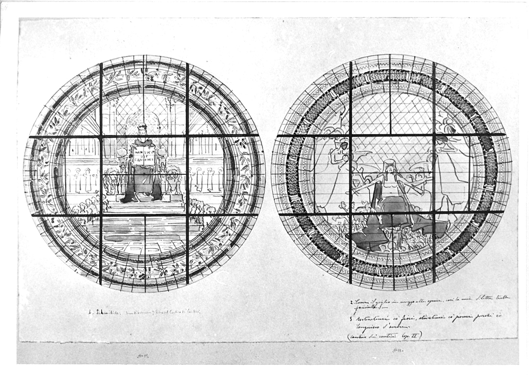 Trono di Salomone (disegno) di Maccari Cesare (ultimo quarto sec. XIX)