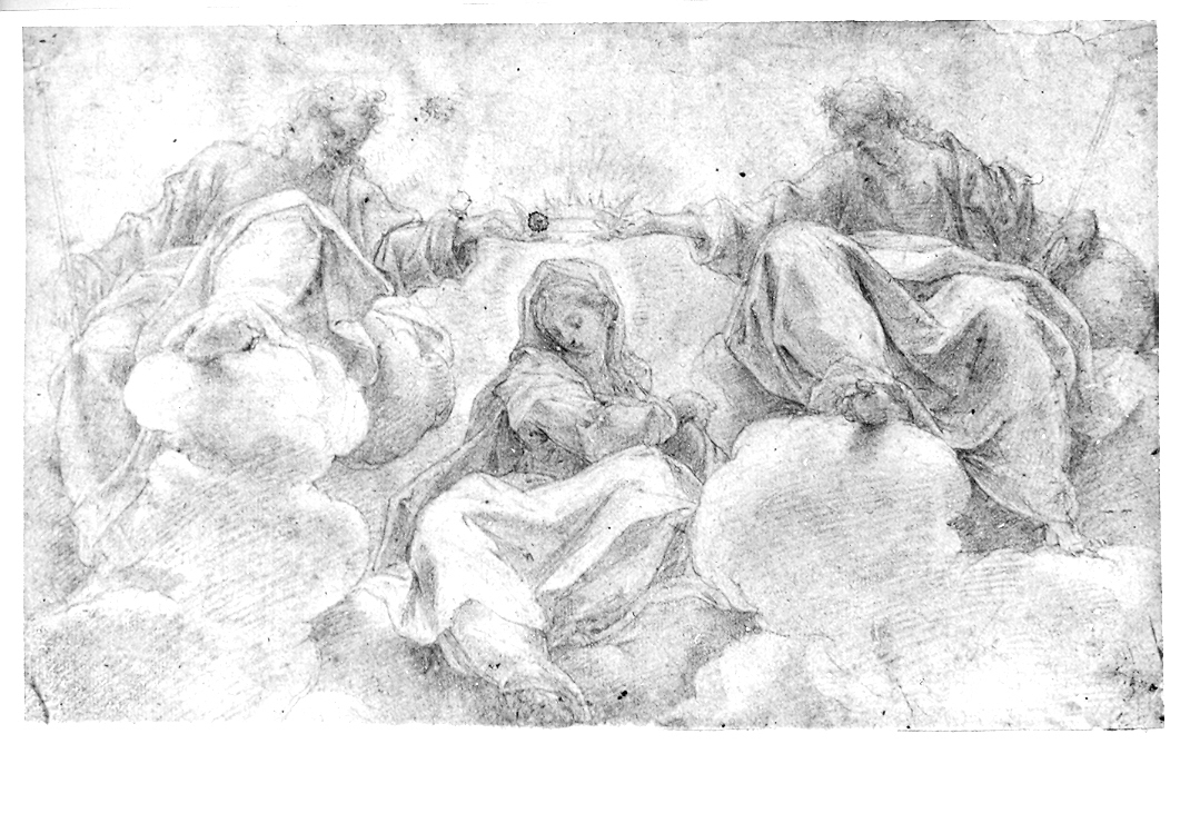 incoronazione di Maria Vergine (disegno) di Roncalli Cristoforo detto Pomarancio (inizio sec. XVII)