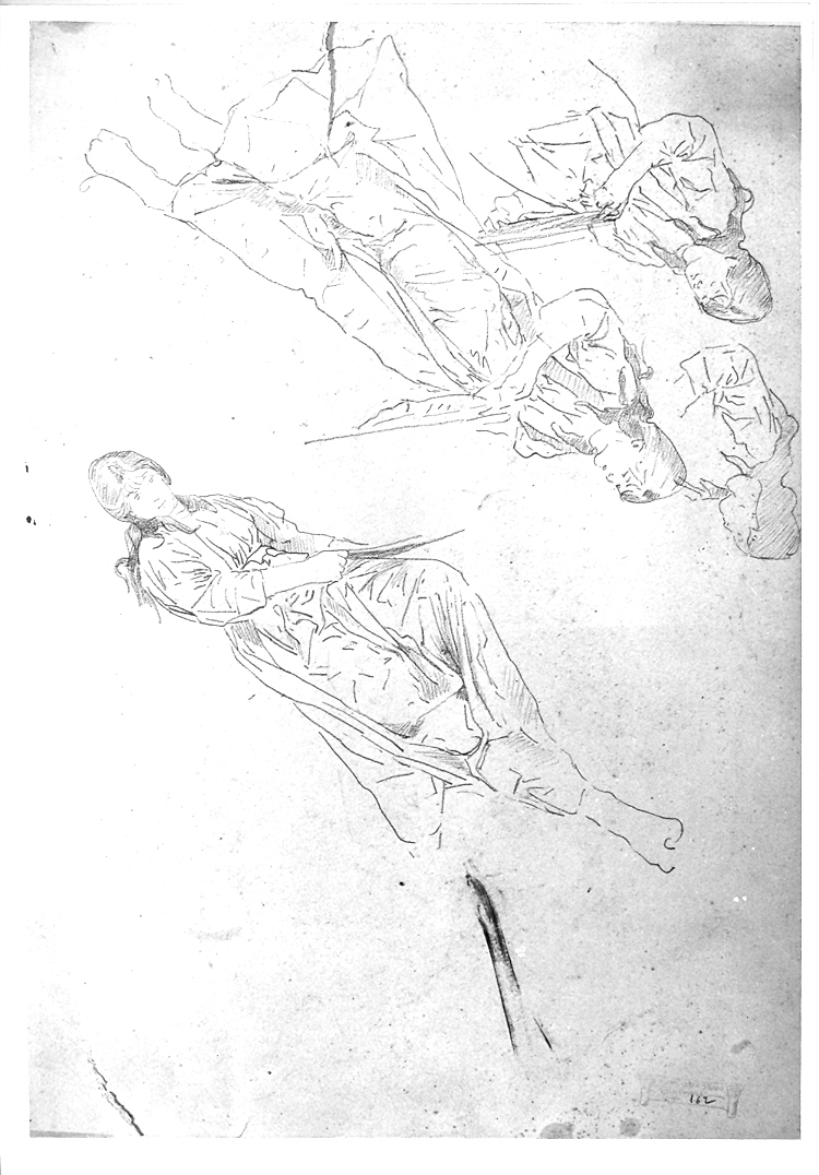 figura femminile (disegno) di Maccari Cesare (ultimo quarto sec. XIX)