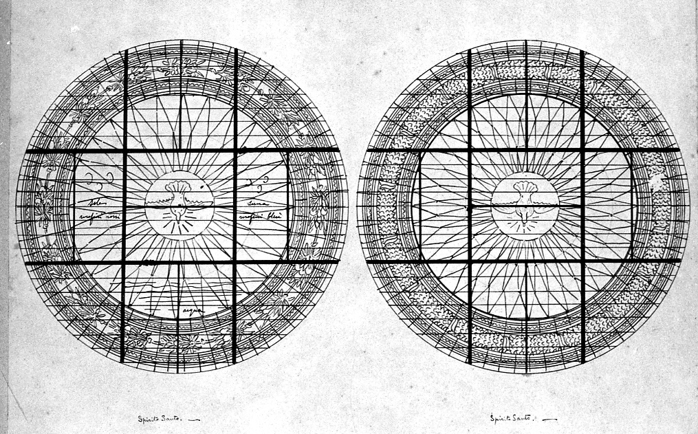 colomba dello Spirito Santo (disegno preparatorio) di Maccari Cesare (ultimo quarto sec. XIX)