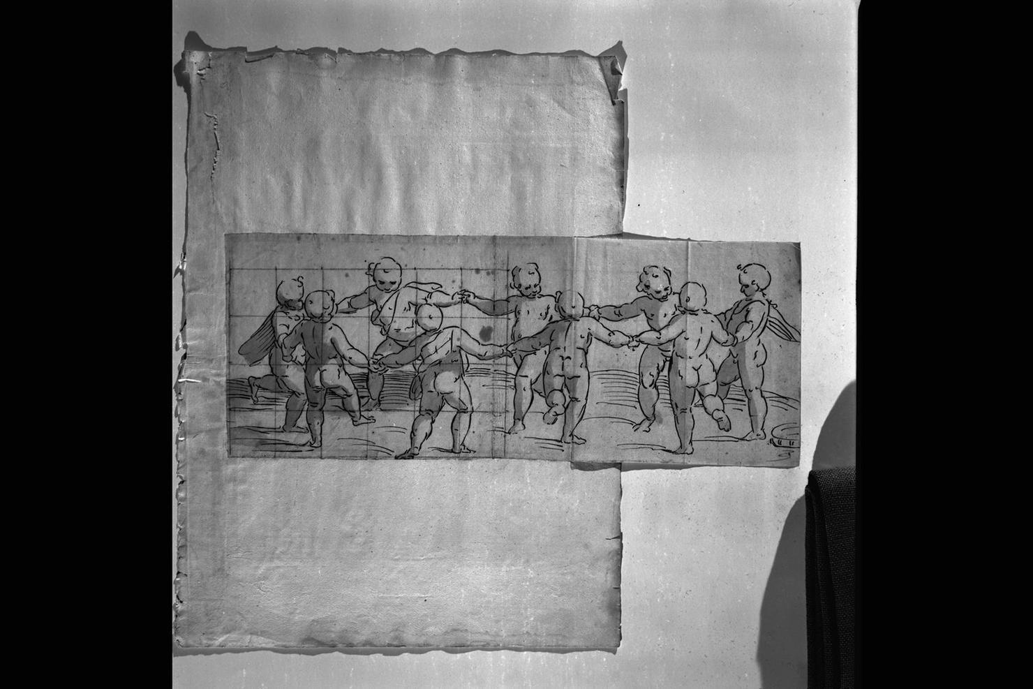 girotondo di putti (disegno) - ambito italiano (sec. XVIII)