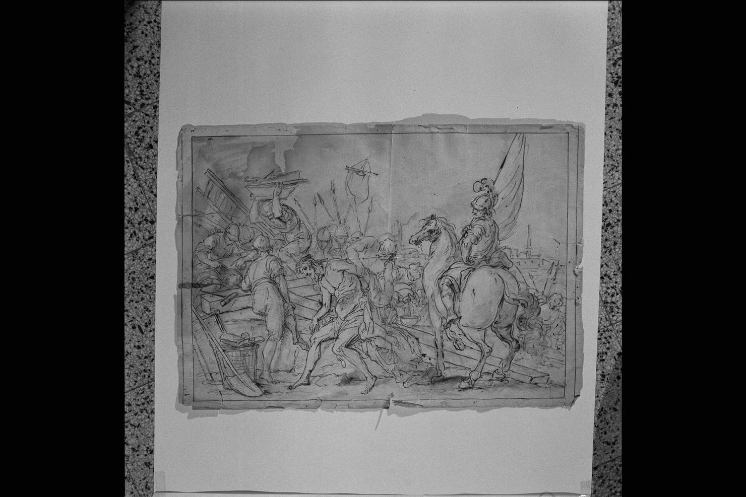 Cristo inchiodato alla croce (disegno) - ambito italiano (fine/inizio secc. XVII/ XVIII)