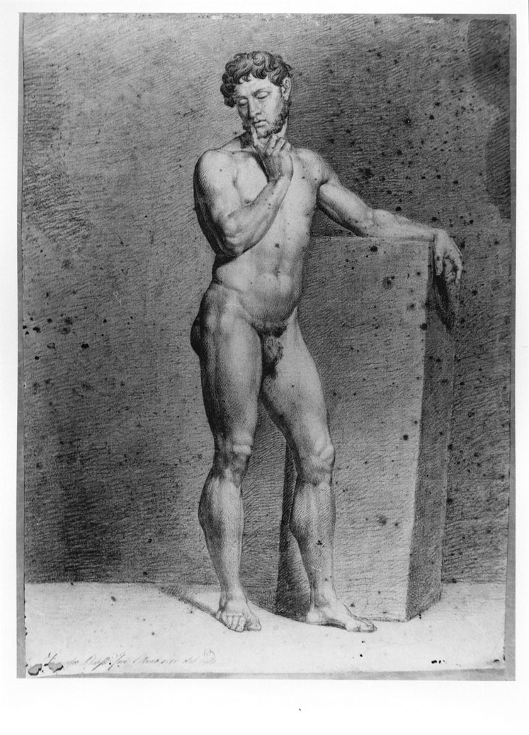 studio di nudo (disegno) di Podesti Francesco (attribuito) (sec. XIX)