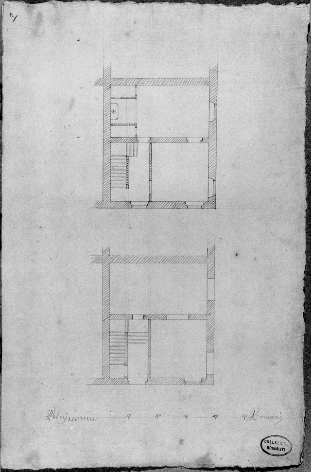 pianta di un edificio (disegno) - ambito italiano (seconda metà sec. XVIII)