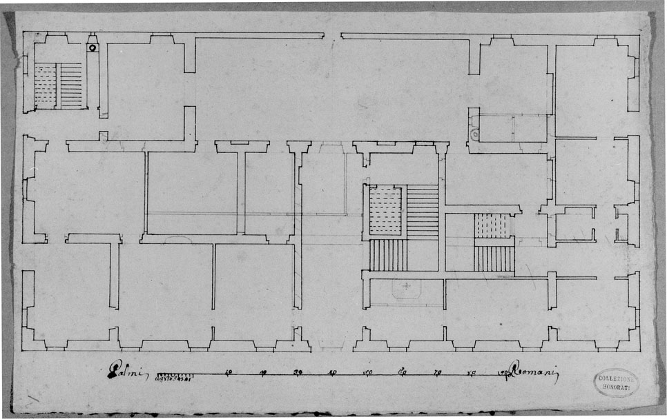 pianta di edificio (disegno) - ambito italiano (secc. XVIII/ XIX)