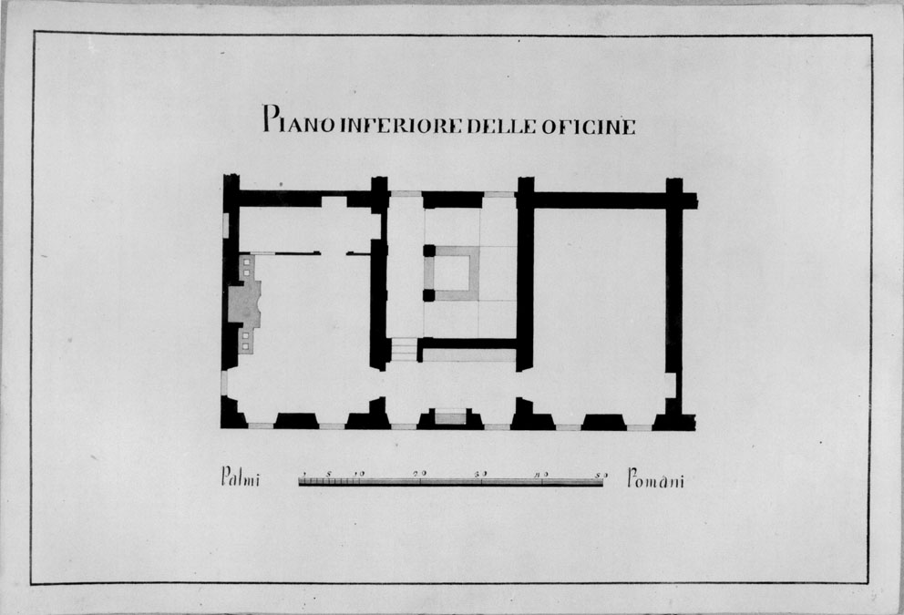 pianta di un edificio (disegno) - ambito italiano (secc. XVIII/ XIX)