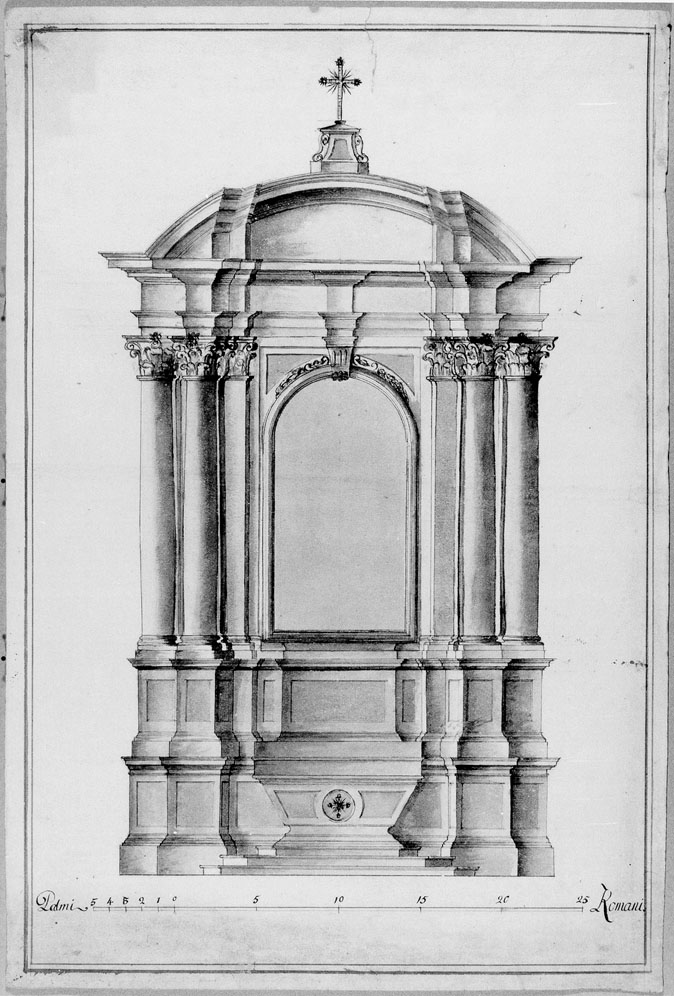 altare (disegno) - ambito italiano (secc. XVIII/ XIX)
