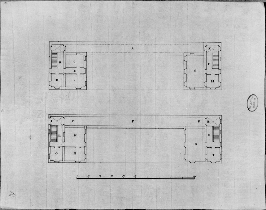 pianta di un edificio (disegno) di Honorati Gaudenzio (primo quarto sec. XIX)