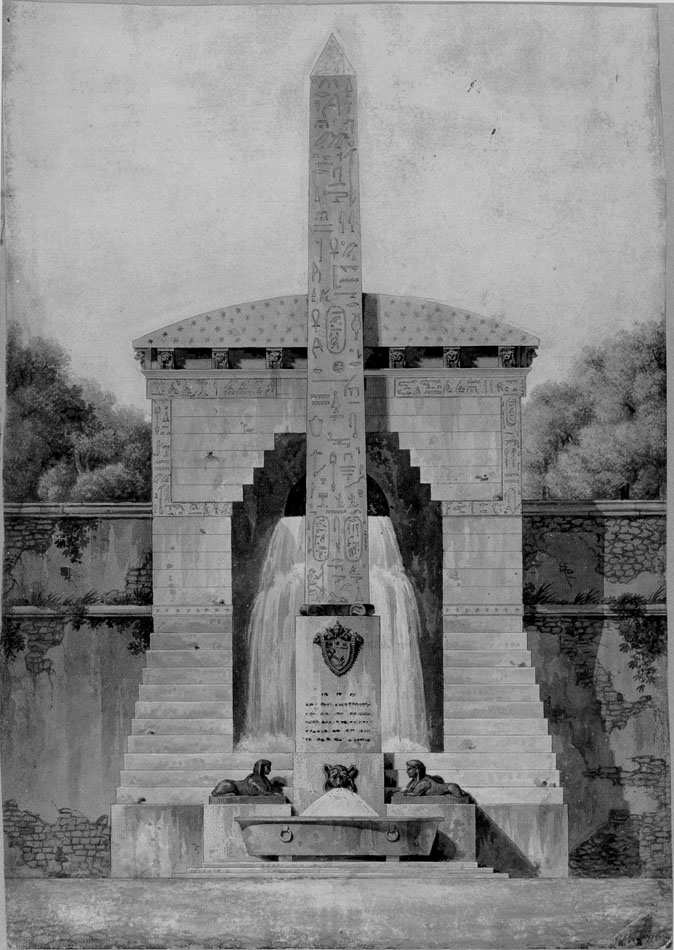 obelisco di Augusto a Campo Marzio (disegno) di Honorati Gaudenzio (ultimo quarto sec. XVIII)