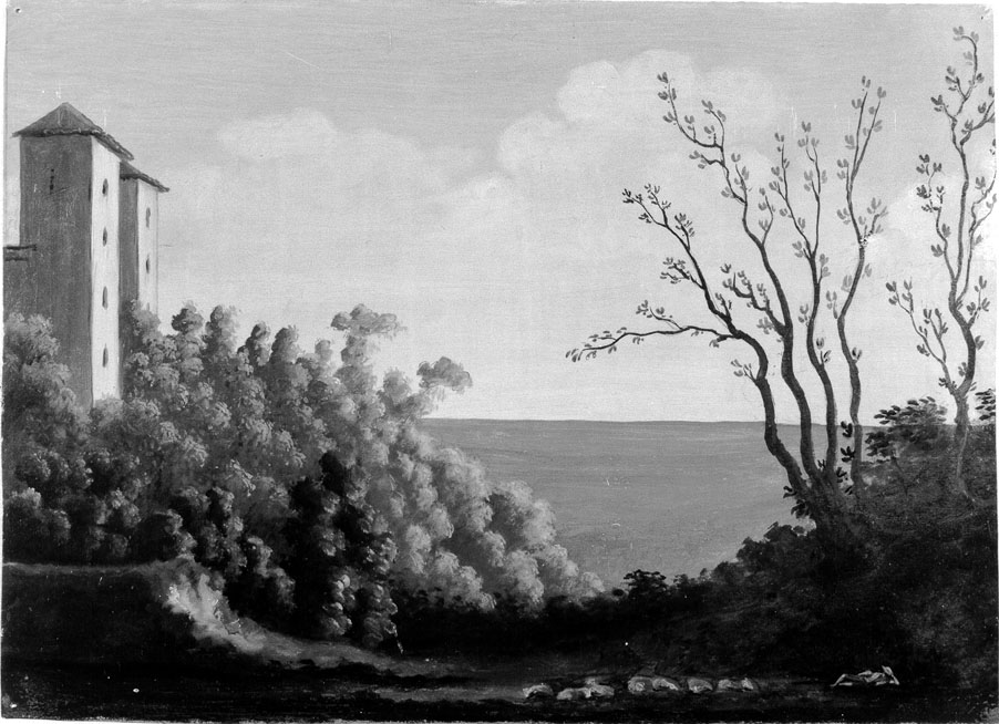 paesaggio marino (disegno) di Honorati Carlo (attribuito) (prima metà sec. XIX)
