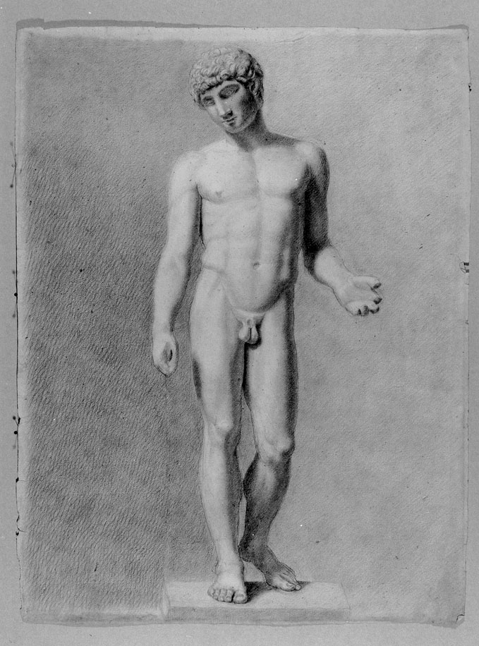 figura maschile (disegno) - ambito italiano (prima metà sec. XIX)