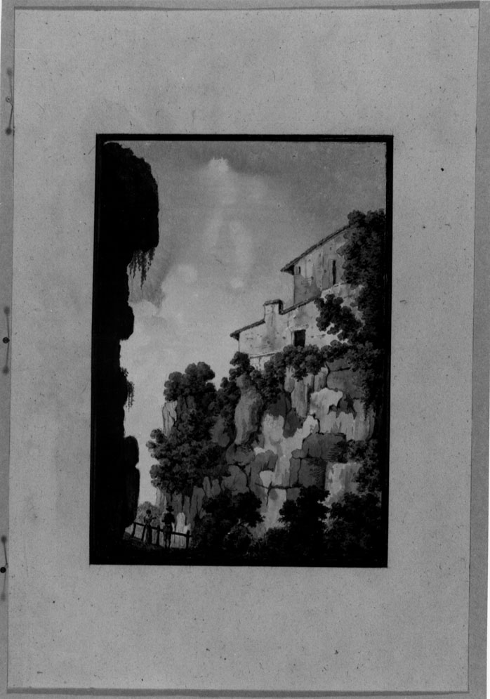 paesaggio roccioso (disegno) di Honorati Bernardino (sec. XIX)