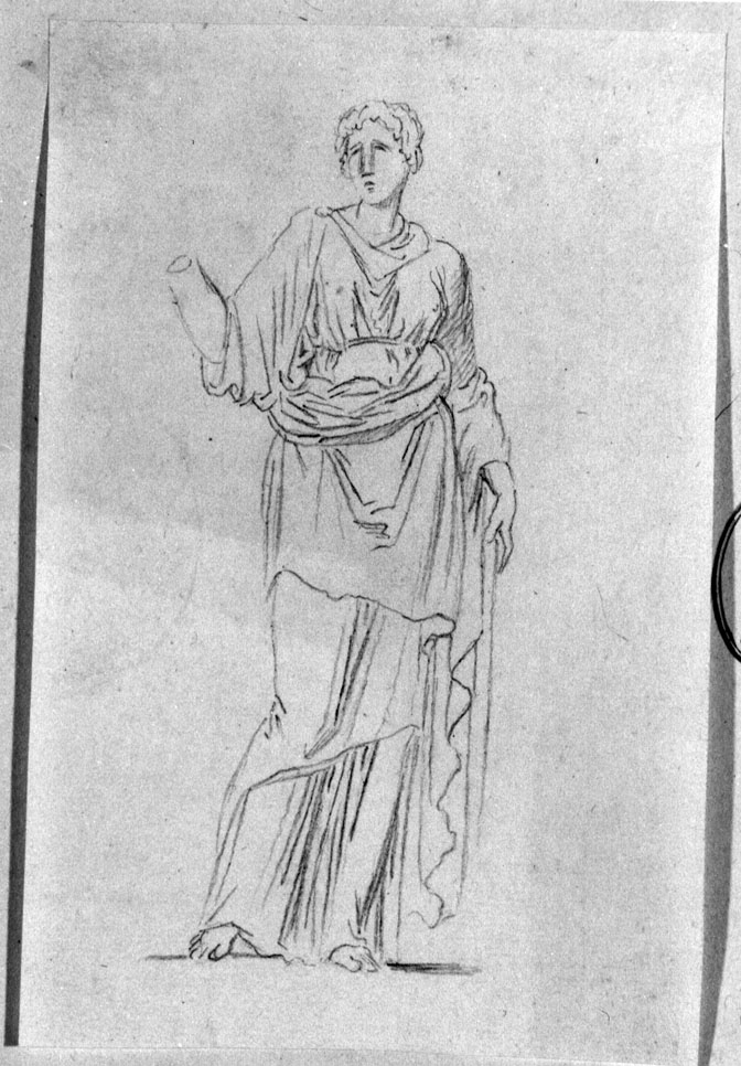 studio di statua antica (disegno) - ambito italiano (sec. XVIII)