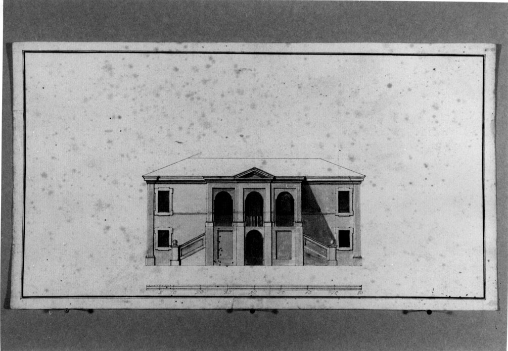 prospetto di un edificio (disegno) - ambito italiano (seconda metà sec. XVIII)