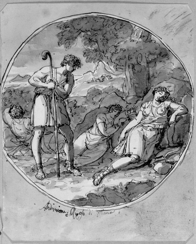 riposo di Diana (disegno) - ambito italiano (sec. XVIII)