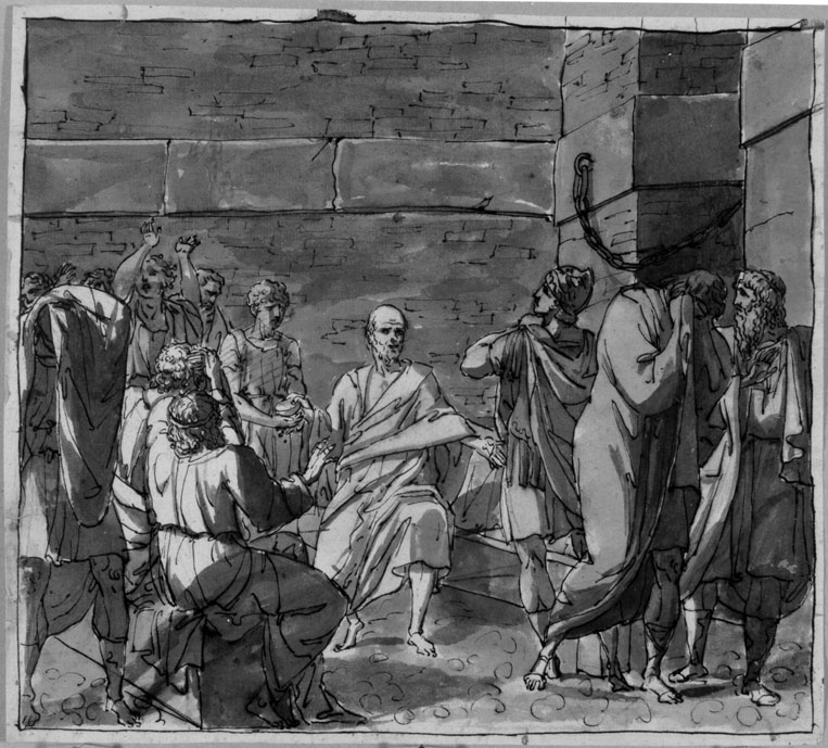 morte di Socrate (disegno) - ambito italiano (seconda metà sec. XVIII)