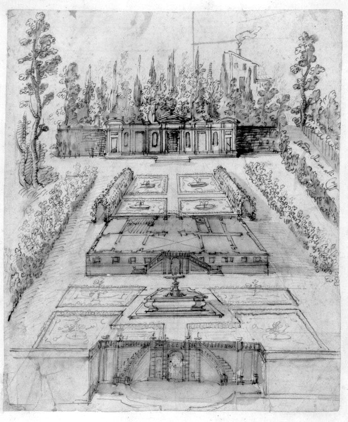 giardino (disegno) - ambito italiano (sec. XVIII)
