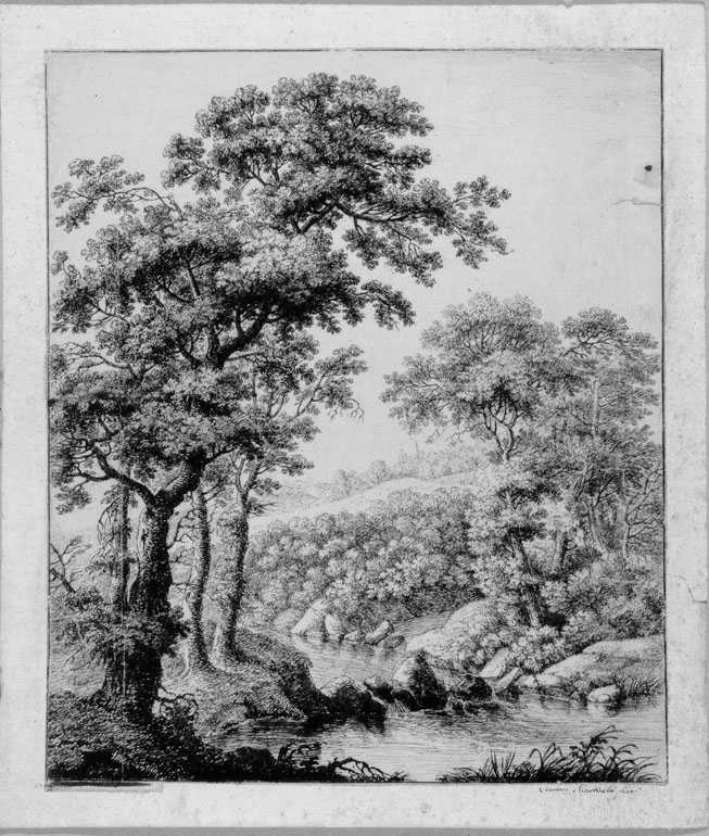 paesaggio con alberi (disegno) di Martinelli Vincenzo (secc. XVIII/ XIX)