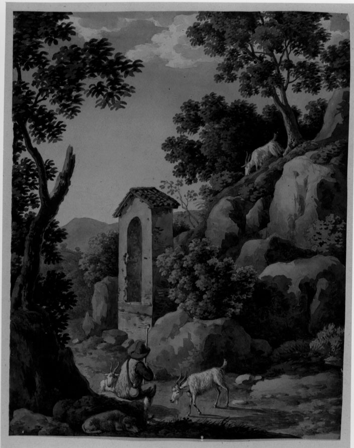 scena pastorale (disegno) di Honorati Bernardino (prima metà sec. XIX)