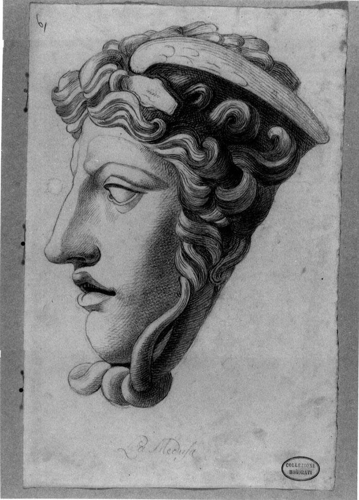 Medusa (disegno) di Honorati Pietro (primo quarto sec. XIX)