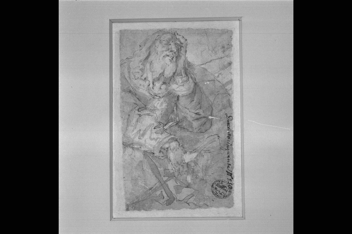 figura maschile di anziano (disegno) - ambito marchigiano (fine sec. XVI)