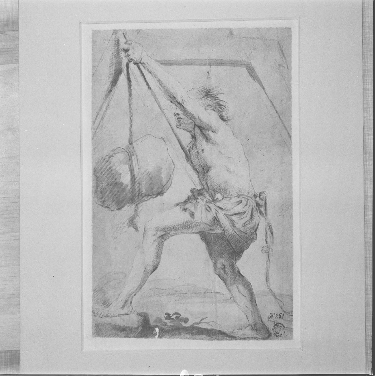 figura maschile (disegno) - ambito marchigiano (sec. XVII)