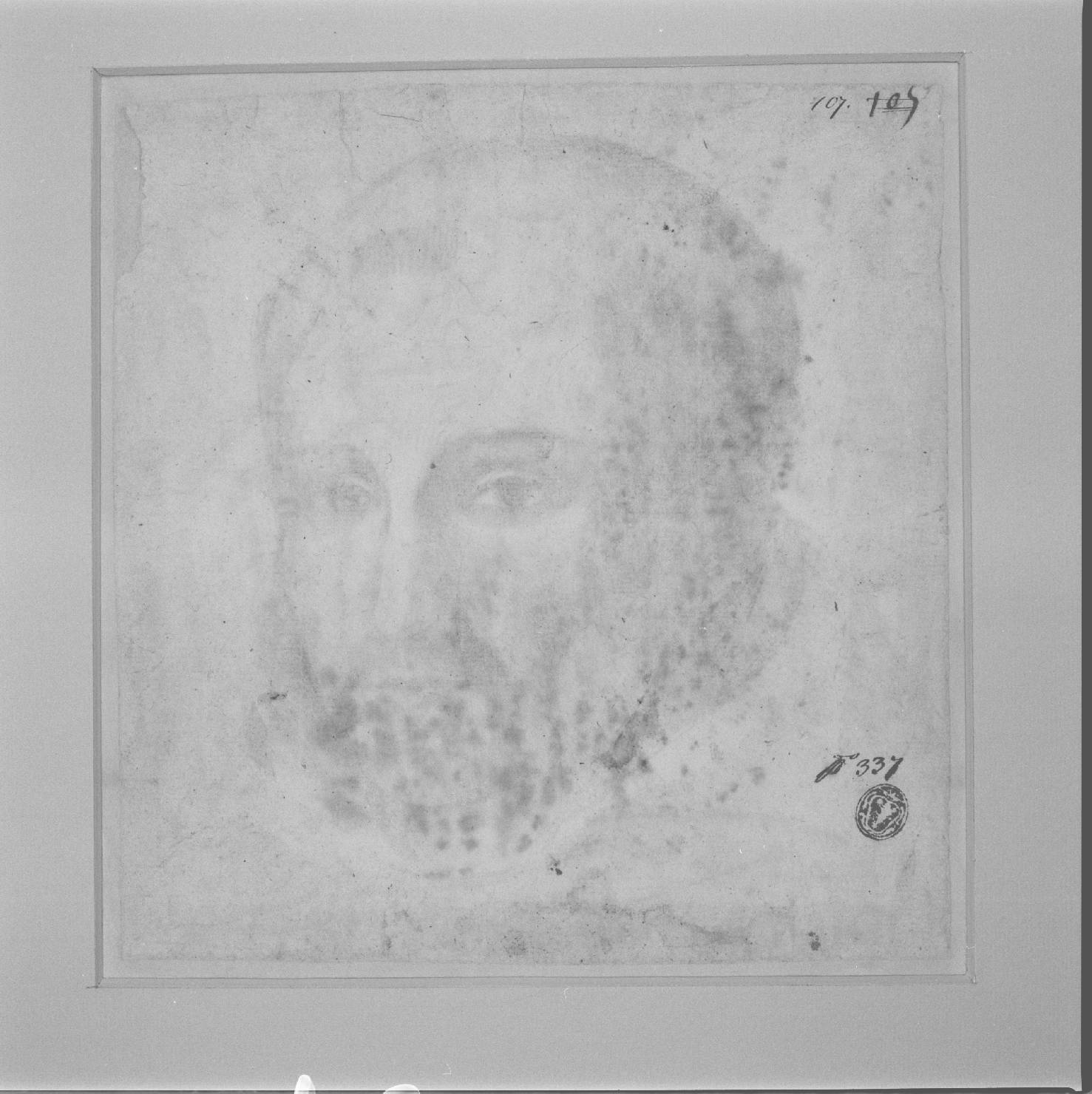 testa d'uomo (disegno) - ambito italiano (secc. XVI/ XVII)