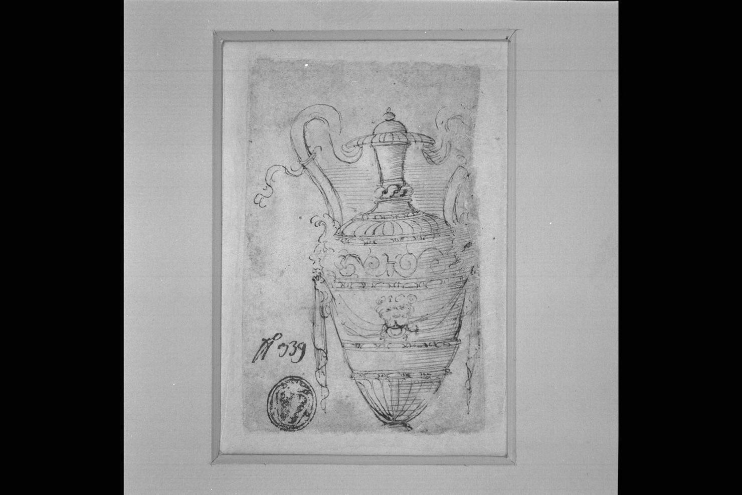 anfora (disegno) - ambito marchigiano (seconda metà sec. XVI)