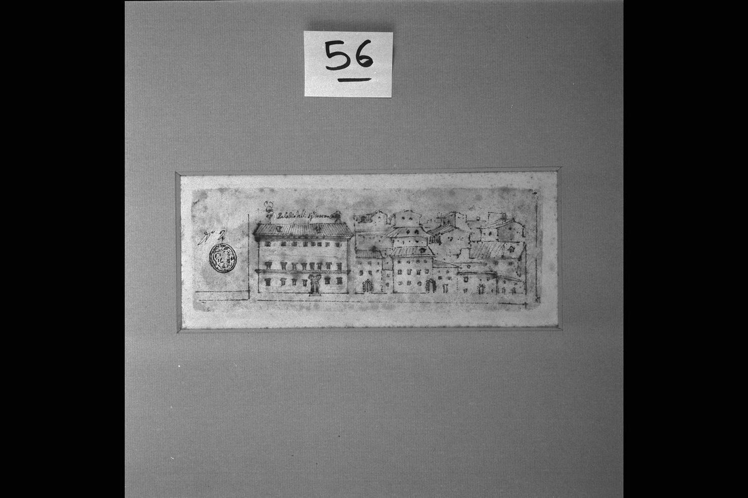 veduta di città (disegno) - ambito marchigiano (sec. XVII)