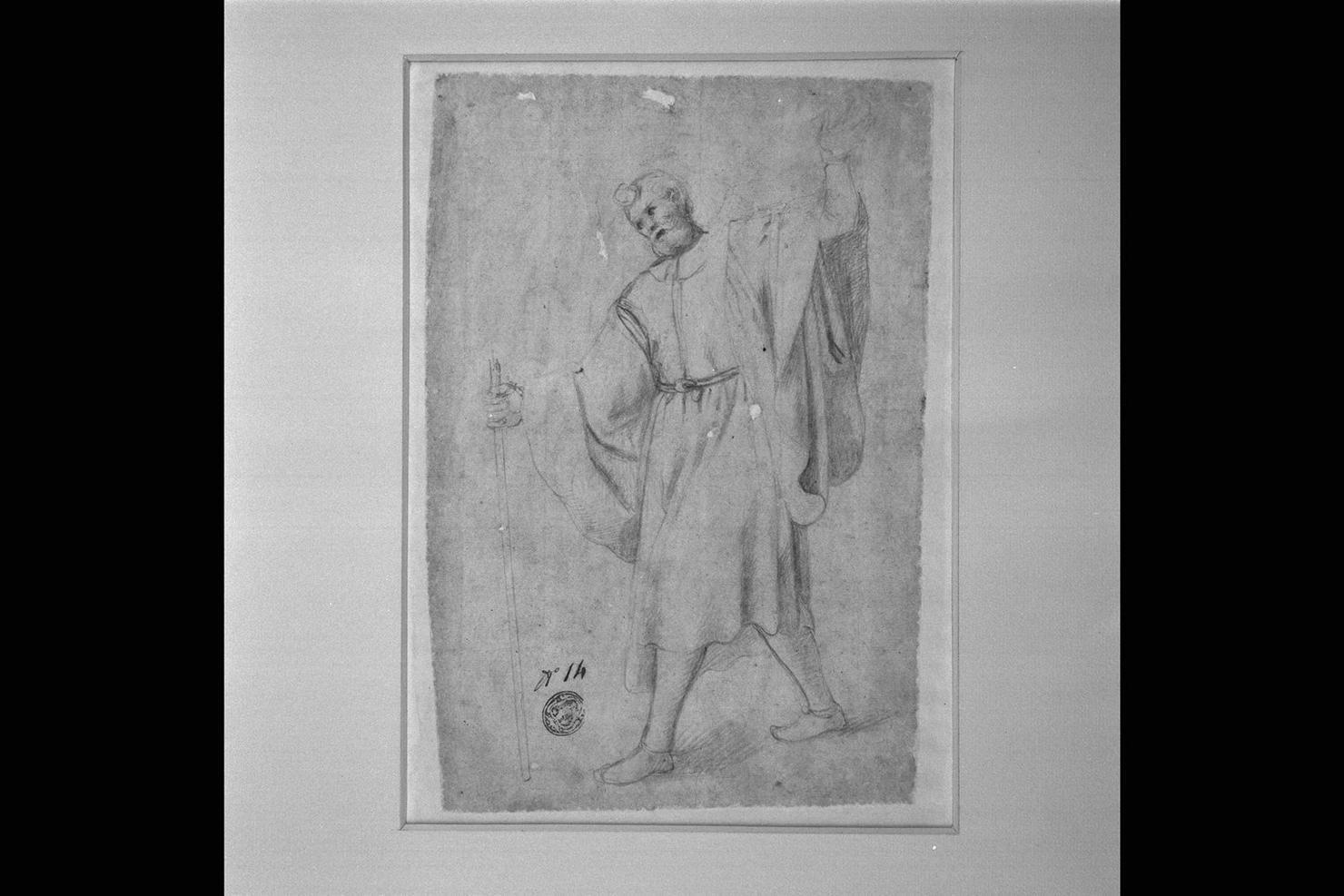 figura maschile (disegno) - ambito fiorentino (sec. XVII)