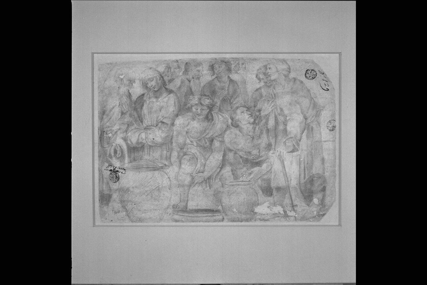 nozze di Cana (disegno) - ambito italiano (fine sec. XVI)