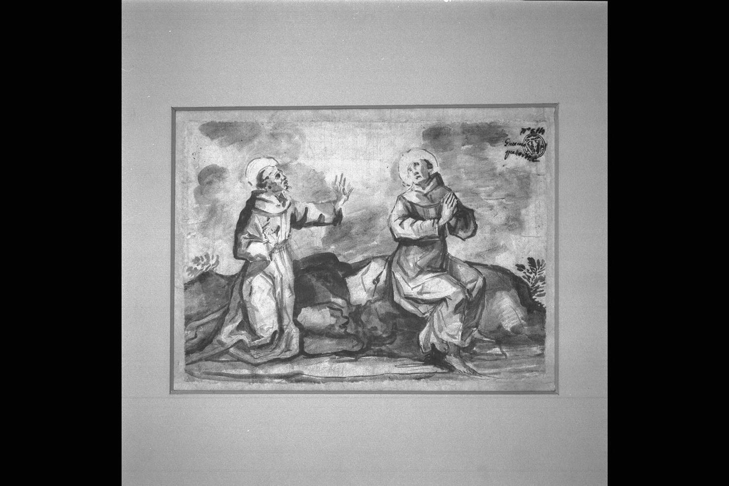 Santi francescani (disegno) - ambito marchigiano (sec. XVII)