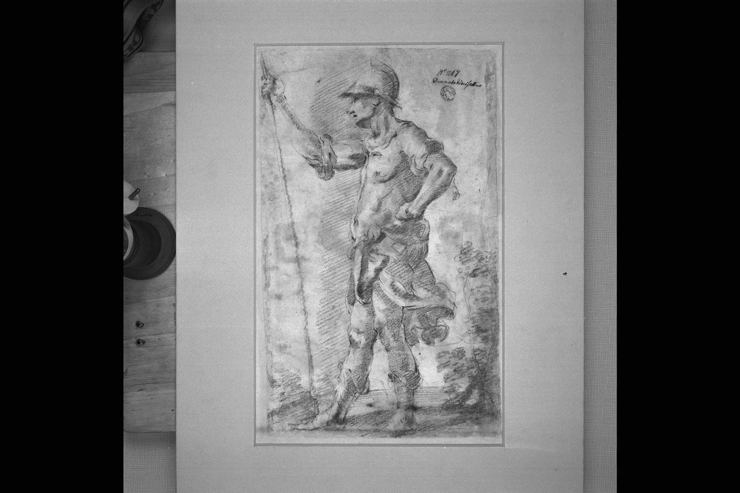 soldato (disegno) - ambito marchigiano (sec. XVII)