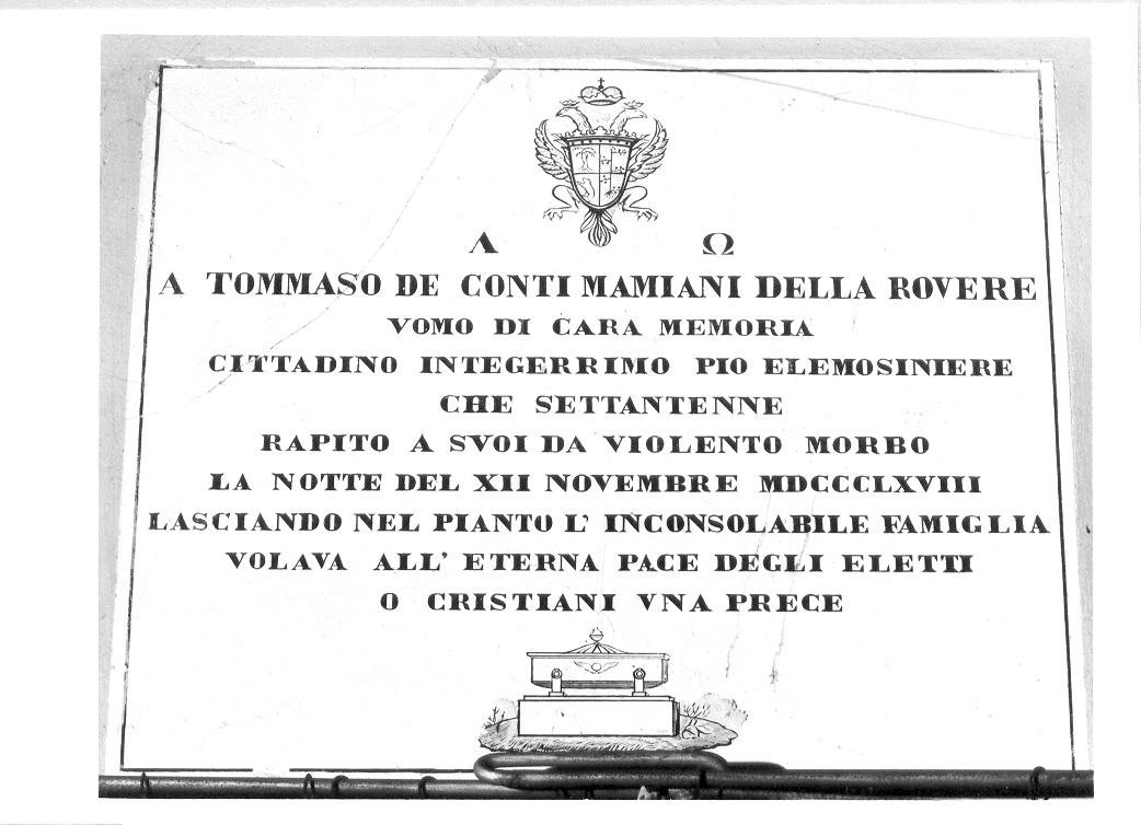 lapide tombale - bottega marchigiana (sec. XIX)