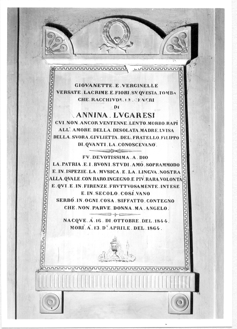 lapide tombale - bottega marchigiana (sec. XIX)