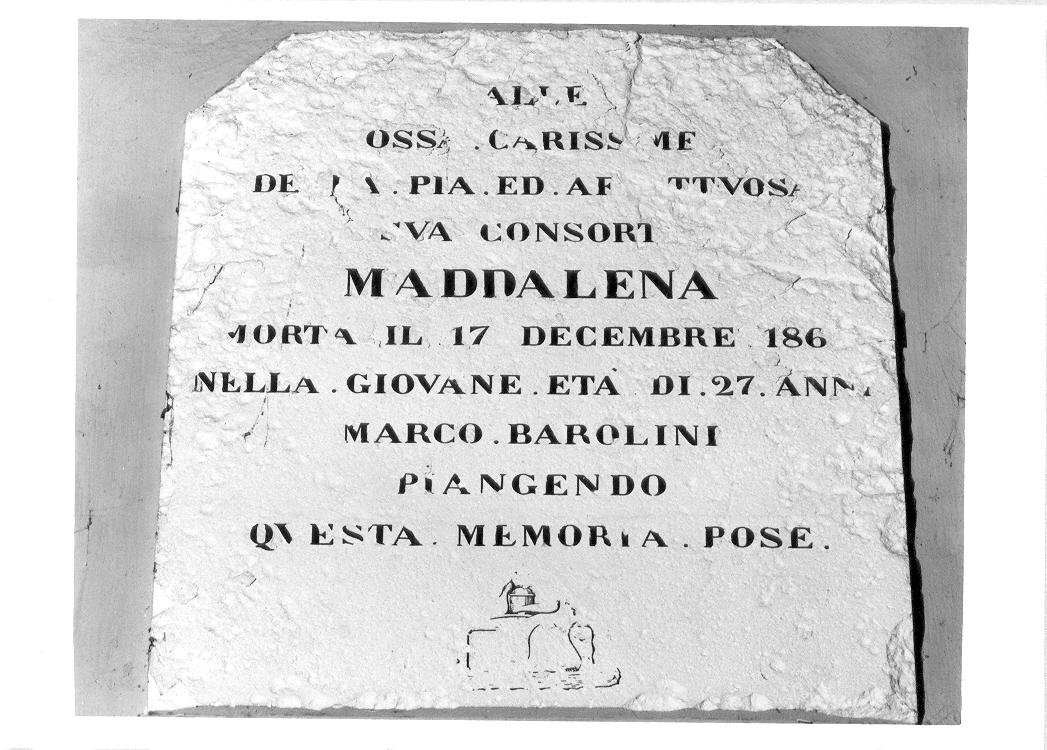 lapide tombale - bottega marchigiana (sec. XIX)