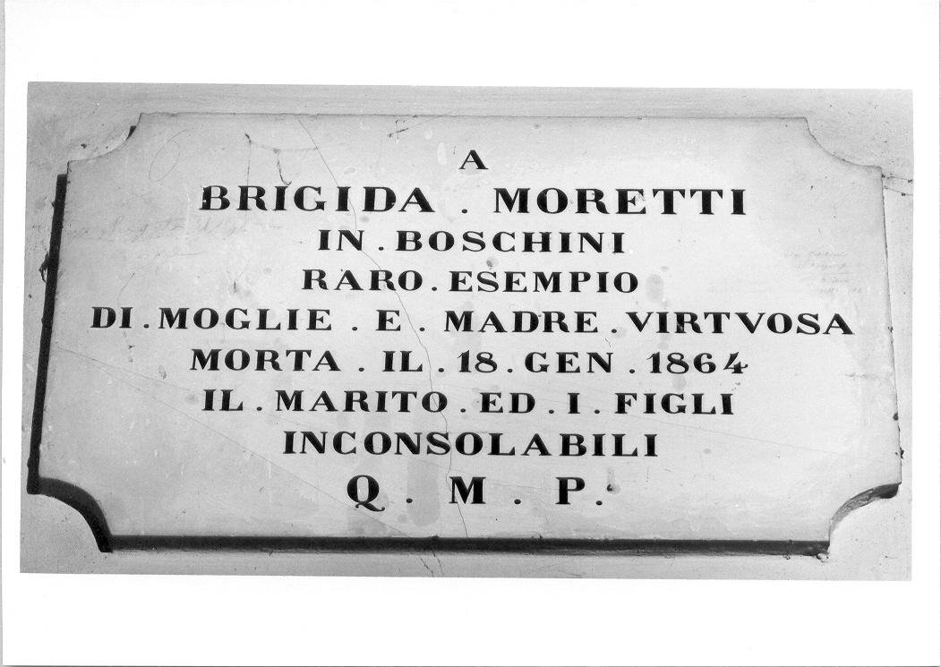 lapide tombale - bottega marchigiana (sec. XIX)