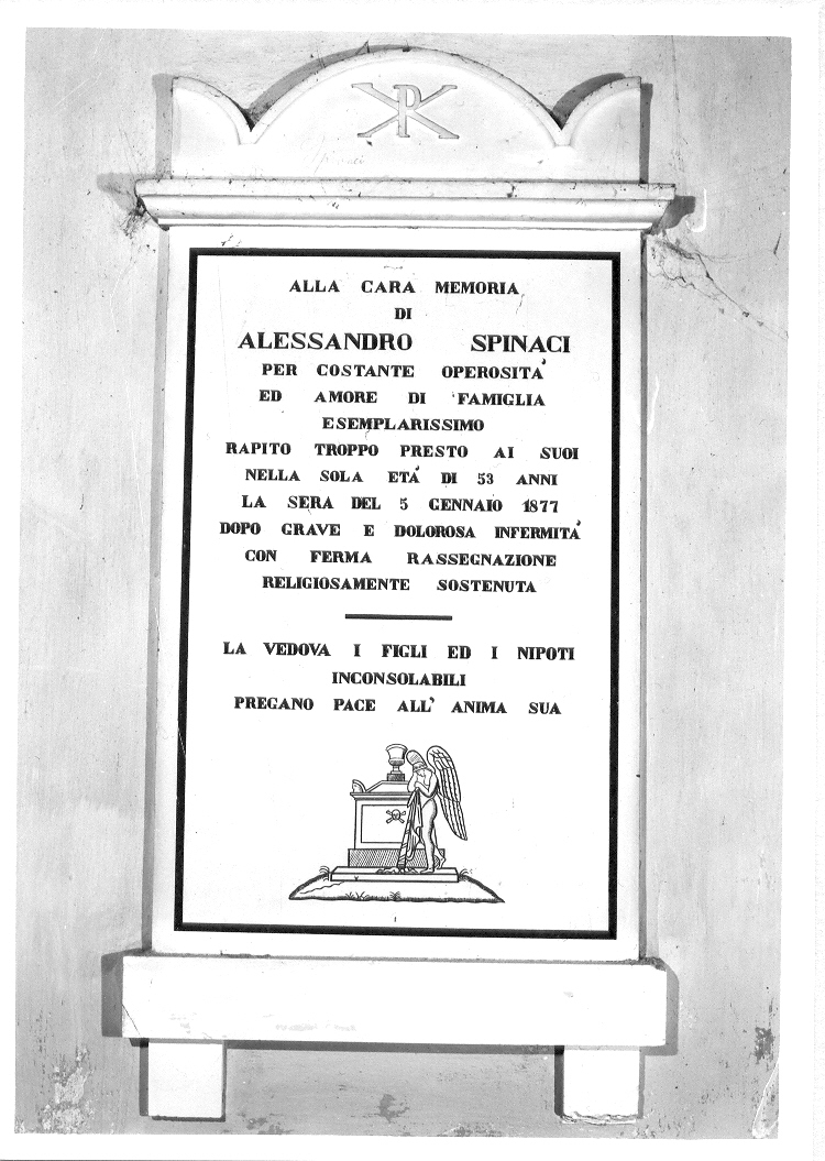 lapide tombale - bottega marchigiana (sec. XIX)