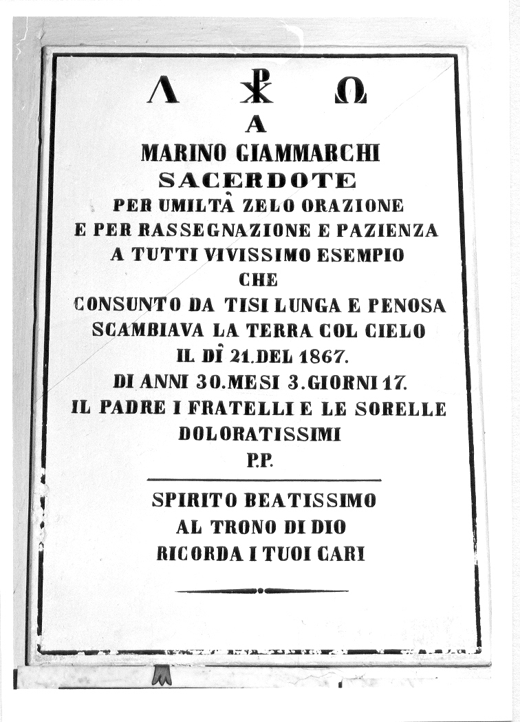 lapide tombale - bottega marchigiana (sec. XIX)