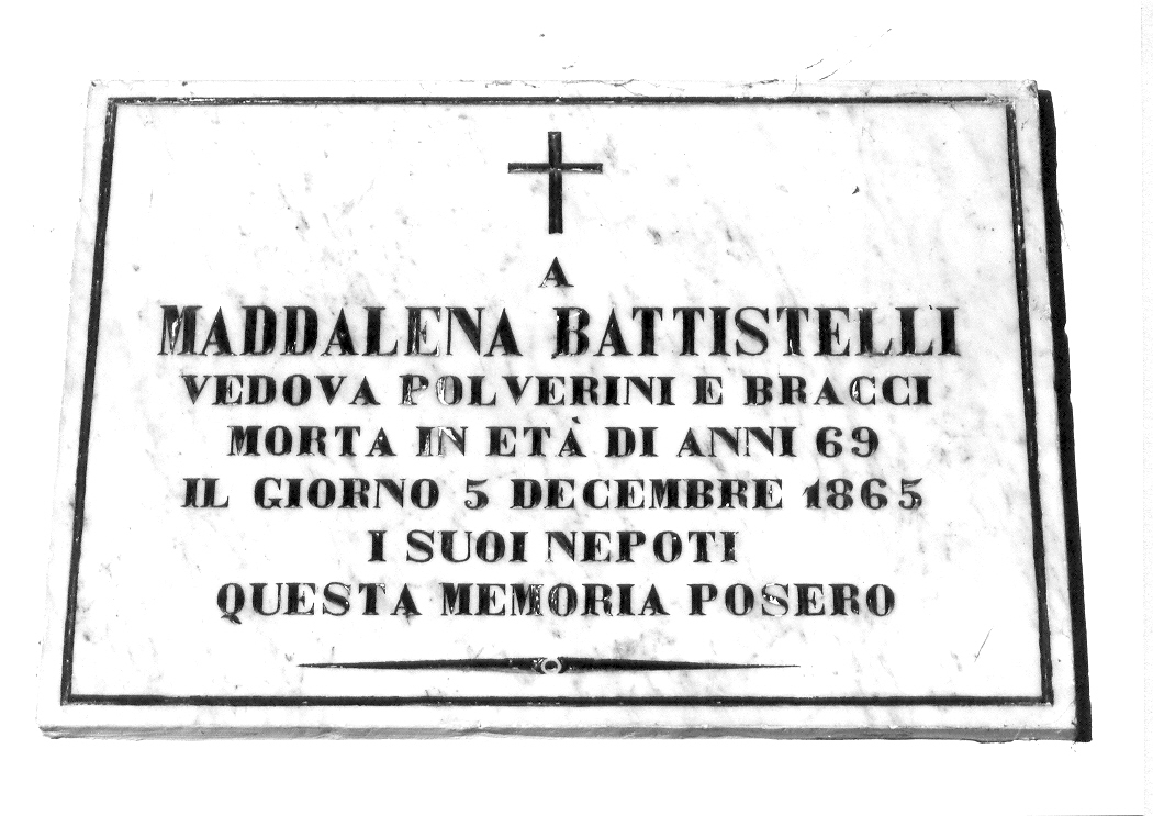 lapide tombale - bottega marchigiana (sec. XIX)