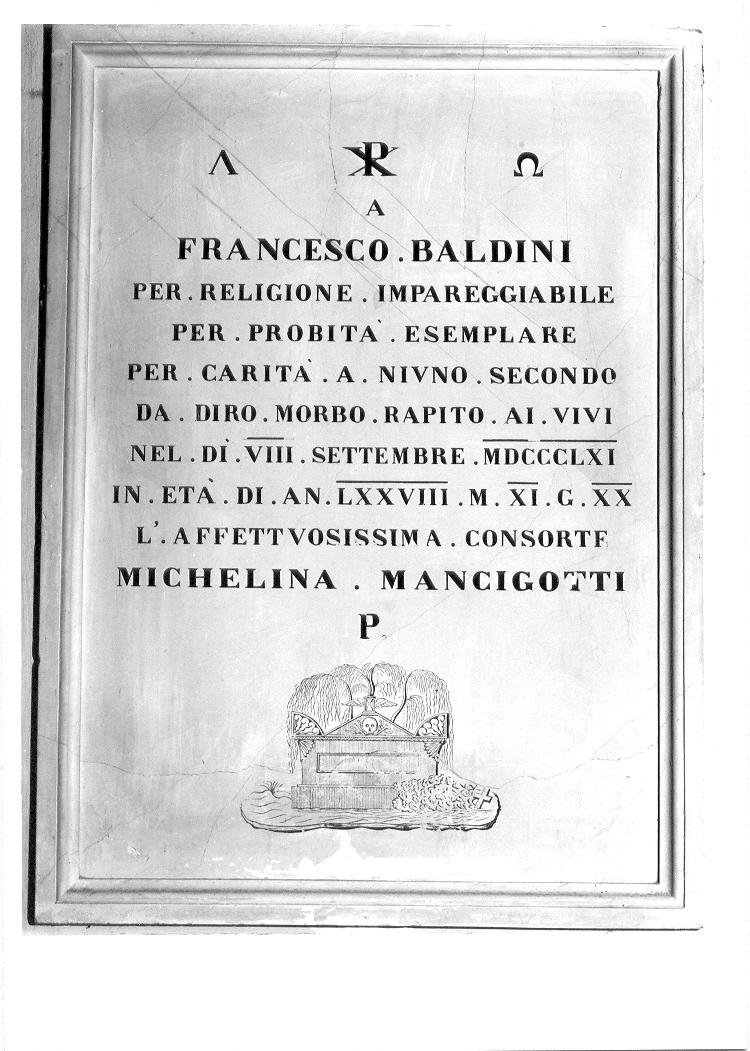 lapide tombale - bottega marchigiana (sec. XIX)